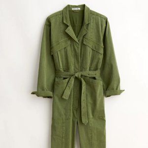 Alex Mill Expedition Jumpsuit in Washed Twill (Army Olive Color), Size Small